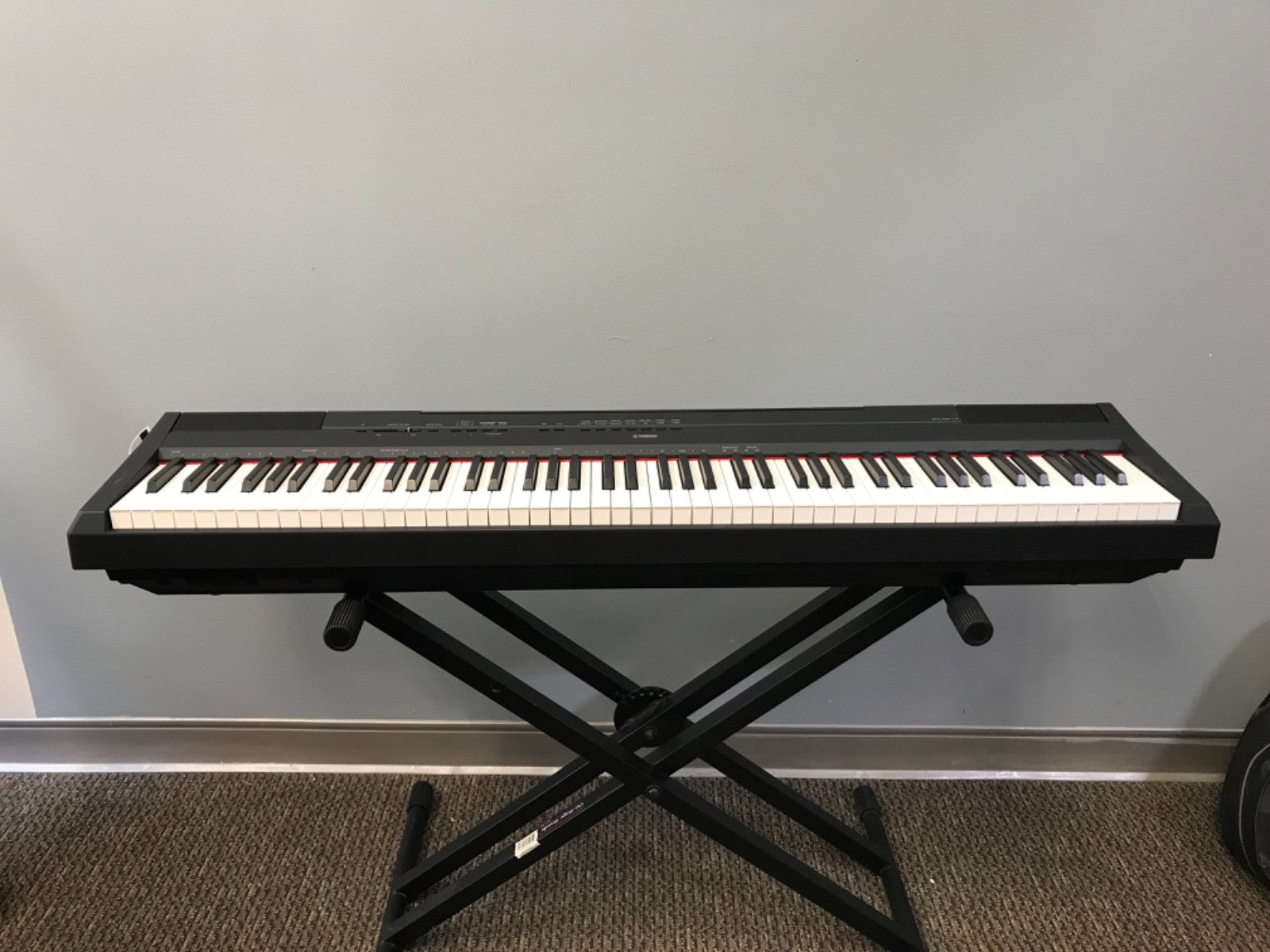 YAMAHA P-80 Black Electronic Piano Keyboard with Stand- 88 Keys- Pedal and Cable