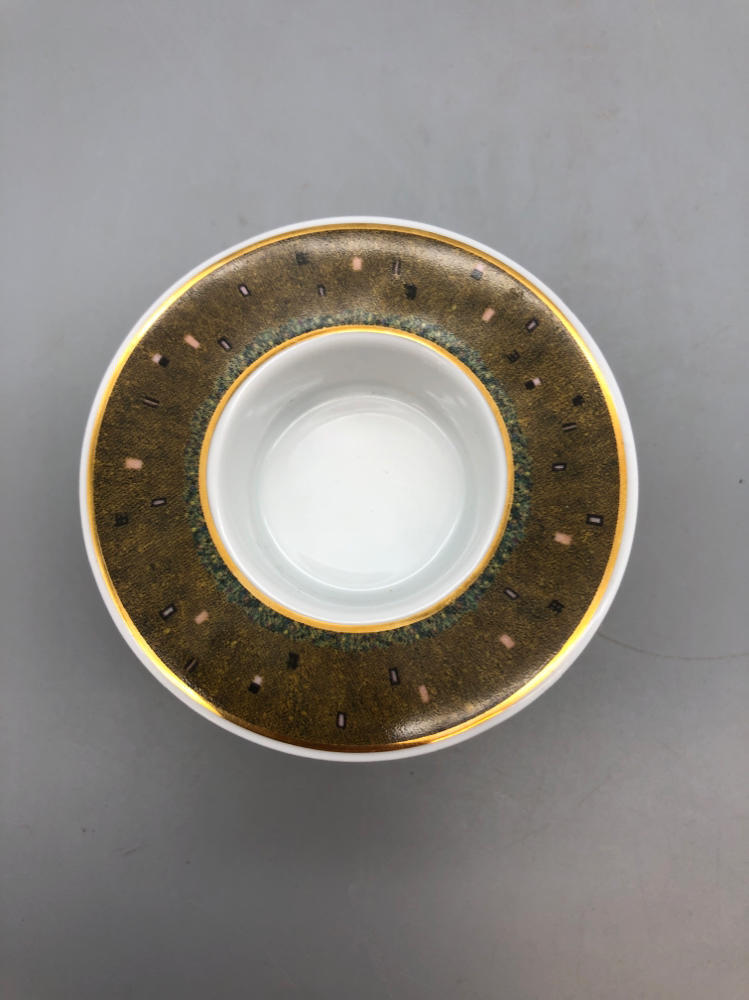 3 Piece Set of Goebel-Artis Orbis Goebel Espresso Cup, Saucer, and Candle Holder