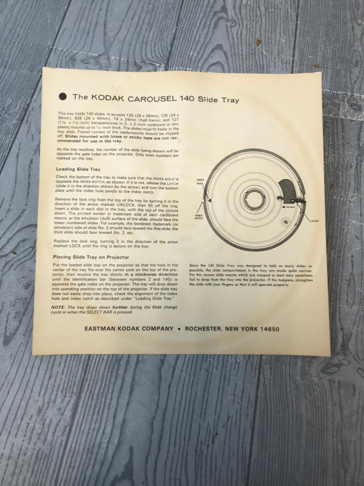 Kodak Carousel Transvue 140 Projector 35mm Slide Tray in Box -Camera Accessories