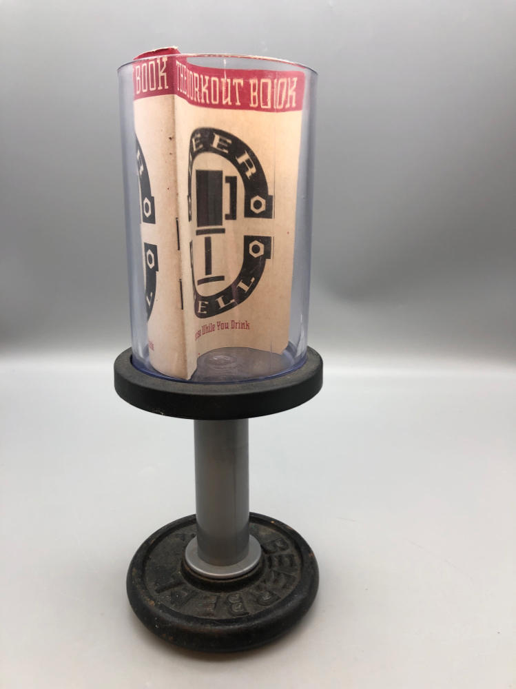 Vintage Beerbell Beer Mug Exercise While You Drink 1980s Curl Barbell - Beerbell
