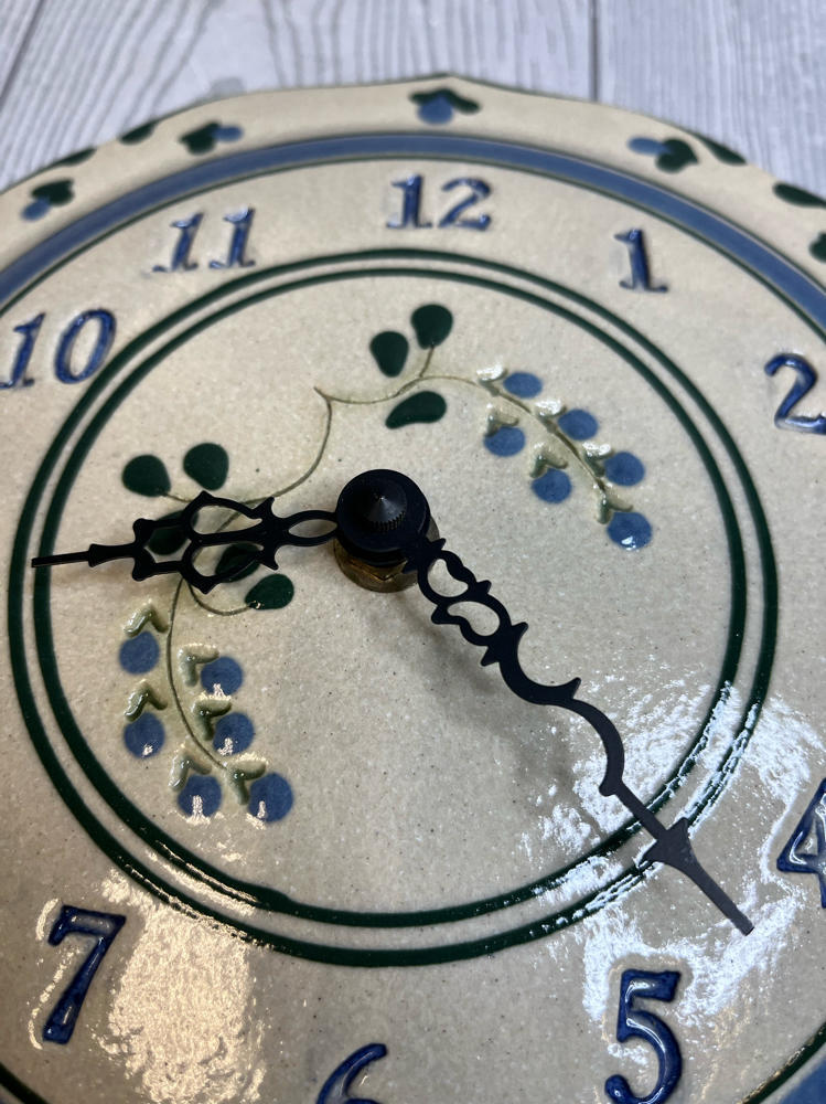 Mountain Meadows Wall Clock Vintage Studio Pottery Maker’s Mark Stamped Vermont