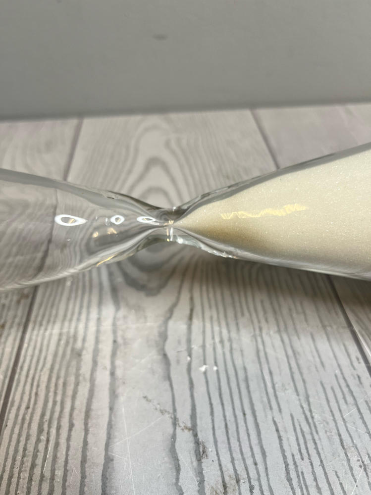 Conical Modern Sand Timer Triangular Hourglass Hand Blown Glass with White Sand