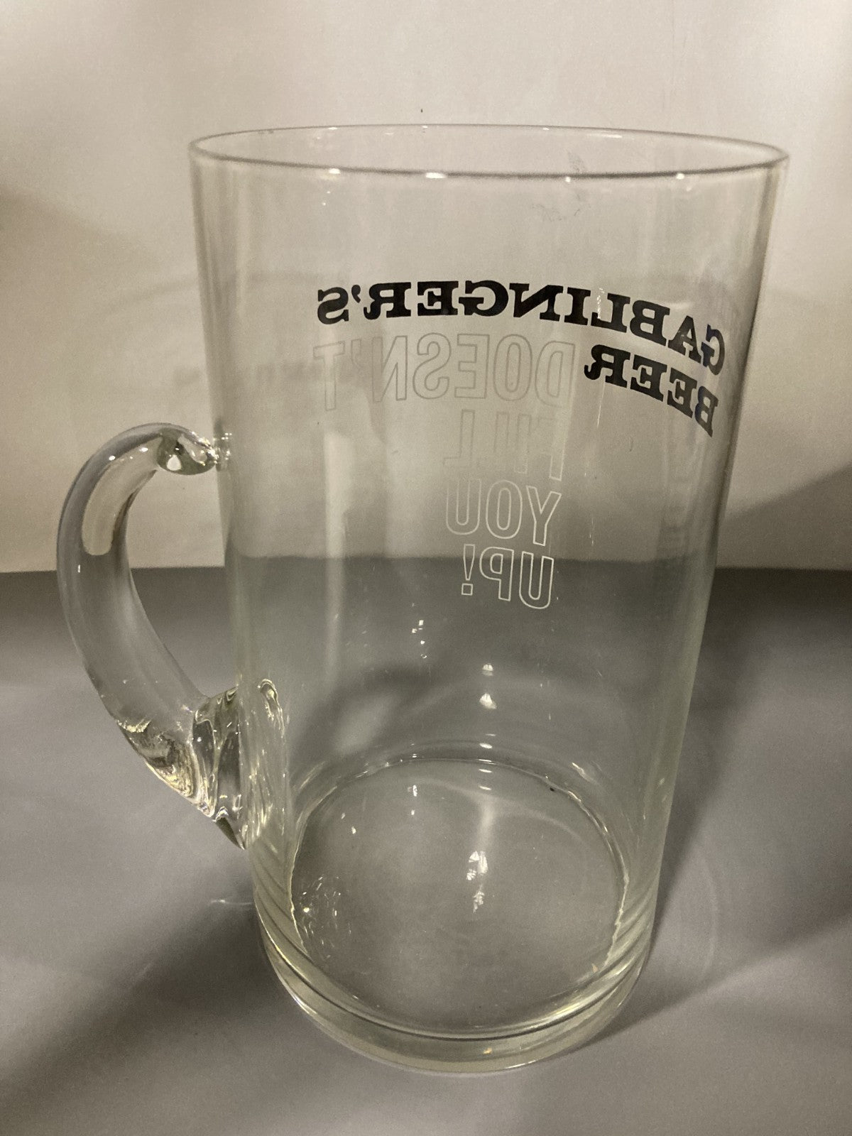 Vintage Collectible Glass Stein/Mug Gablinger's Beer Doesn't Fill You Up 78oz!