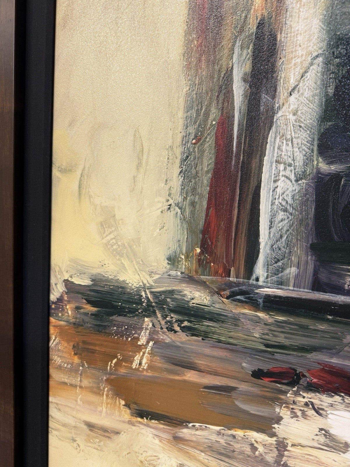 Gateway In The Style Of Chris Scott Modern Textured Painting Wood Frame