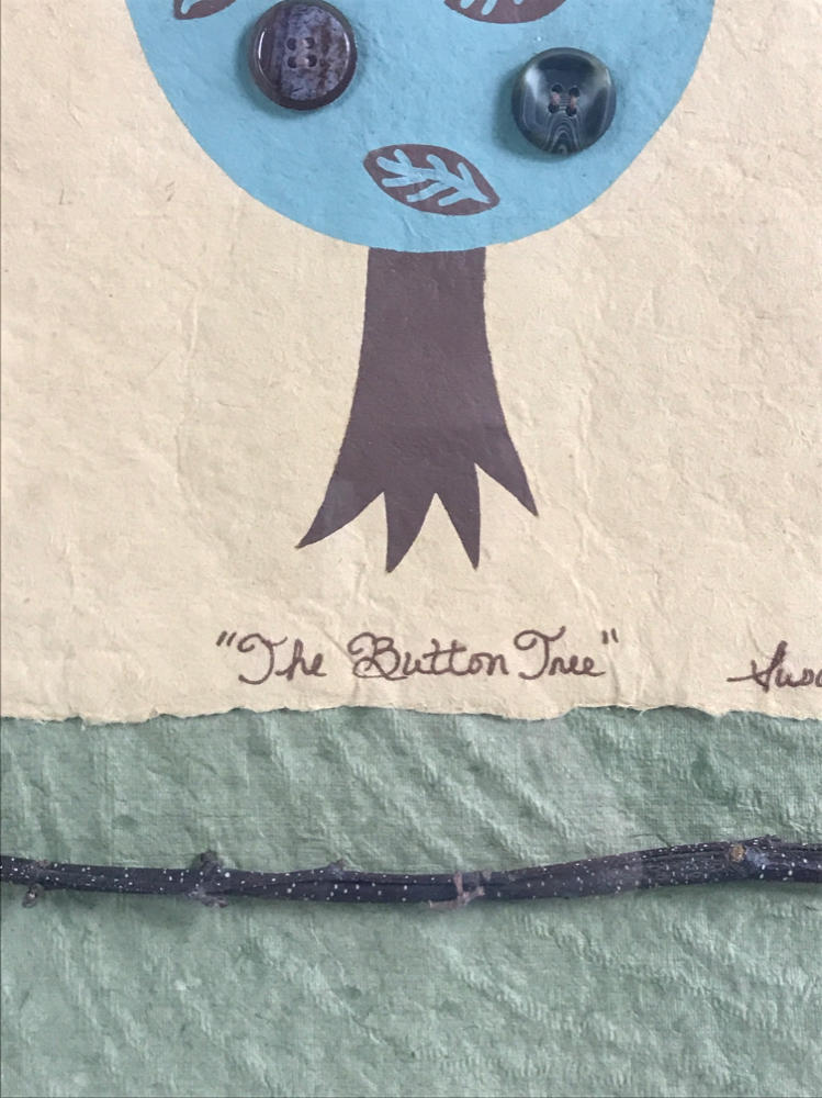 Framed Artwork "The Button Tree" by Susan Colindres #110/250 - Art Hand Made