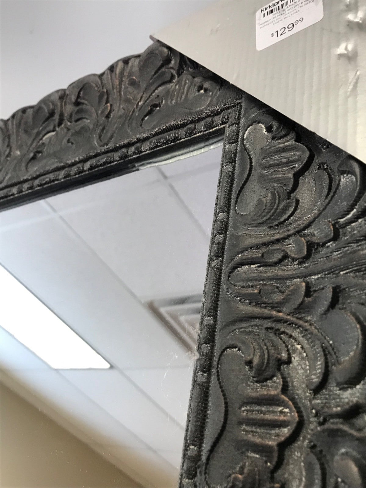 Kirkland's Home Large Mirror with Sculpted Black Frame