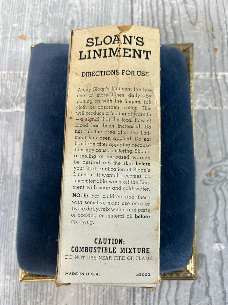 Antique Advertising Sloan's Liniment Bottle in Box Standard Laboratories, Inc.
