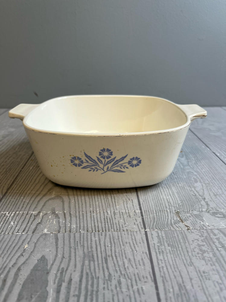 CorningWare Vintage Blue Floral Cornflower Casserole Dish NO TOP Oven Safe