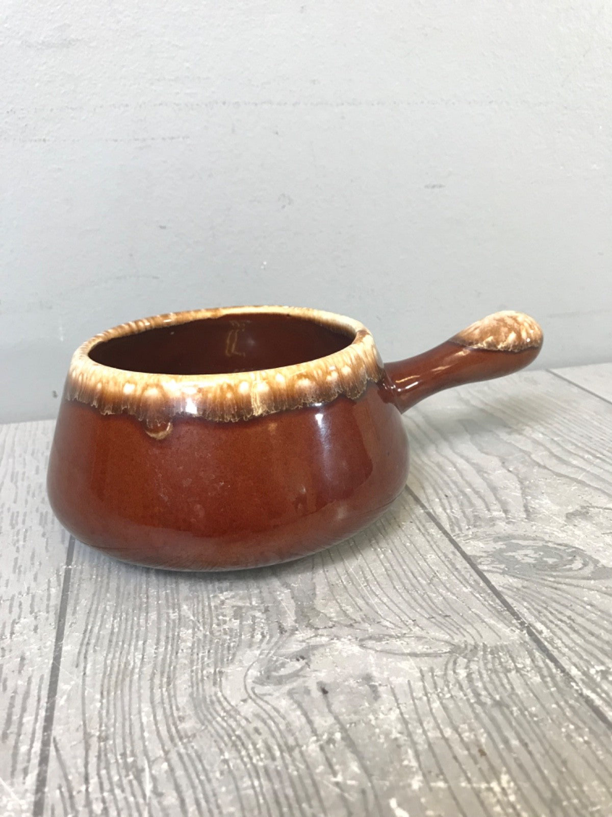 Pair of Mccoy Crock Brown Pots Chili Bowl and Hull Bowl - Kitchen Bowls