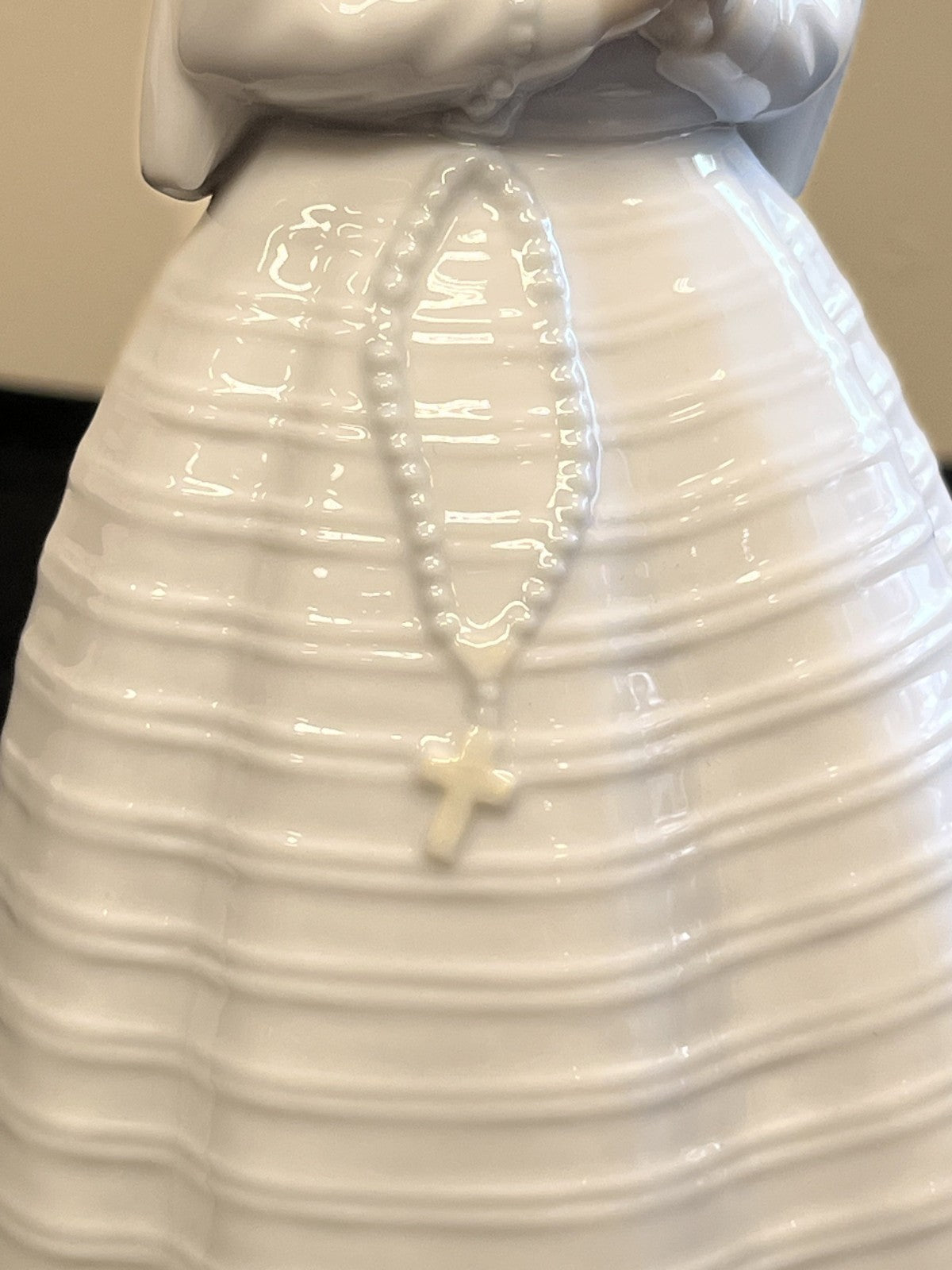 Vtg Nao Lladro Girl Praying Confirmation First Communion Rosary Catholic Veiled