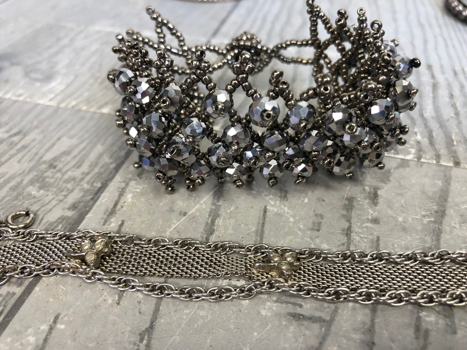 1.6 Pound Lot of Bracelets and Bangles- Costume Jewelry for Wearing or Crafting