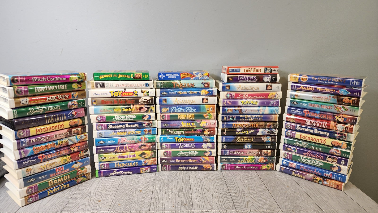 Vintage Lot of 74 Children's Movies Mostly Disney VHS Tapes Untested Video Tapes