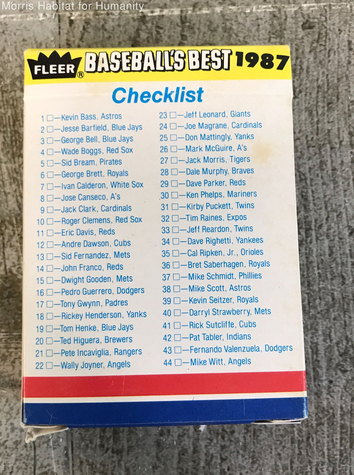 Fleer Baseball's Best 1987 MLB Sluggers Vs. Pitchers Stickers & Trading Cards