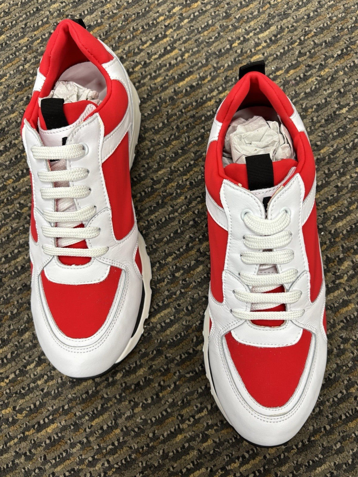 Joshua Sanders Women Red and White Jogger Sneakers Size 39/8