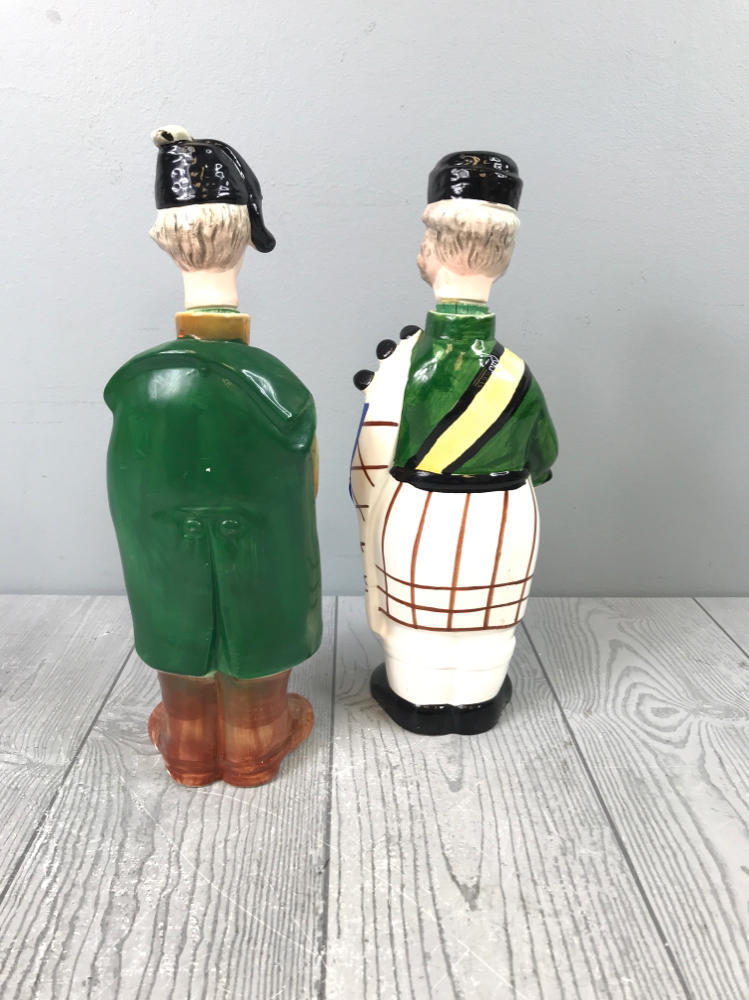 Vintage Ceramic Decanters "Swank Member of the Bar" Series Vodka & Scotch Models