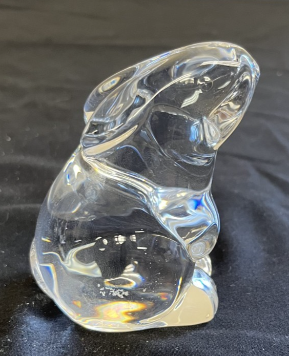 Vintage Baccarat Stamped Standing Crystal Bunny Rabbit Figurine