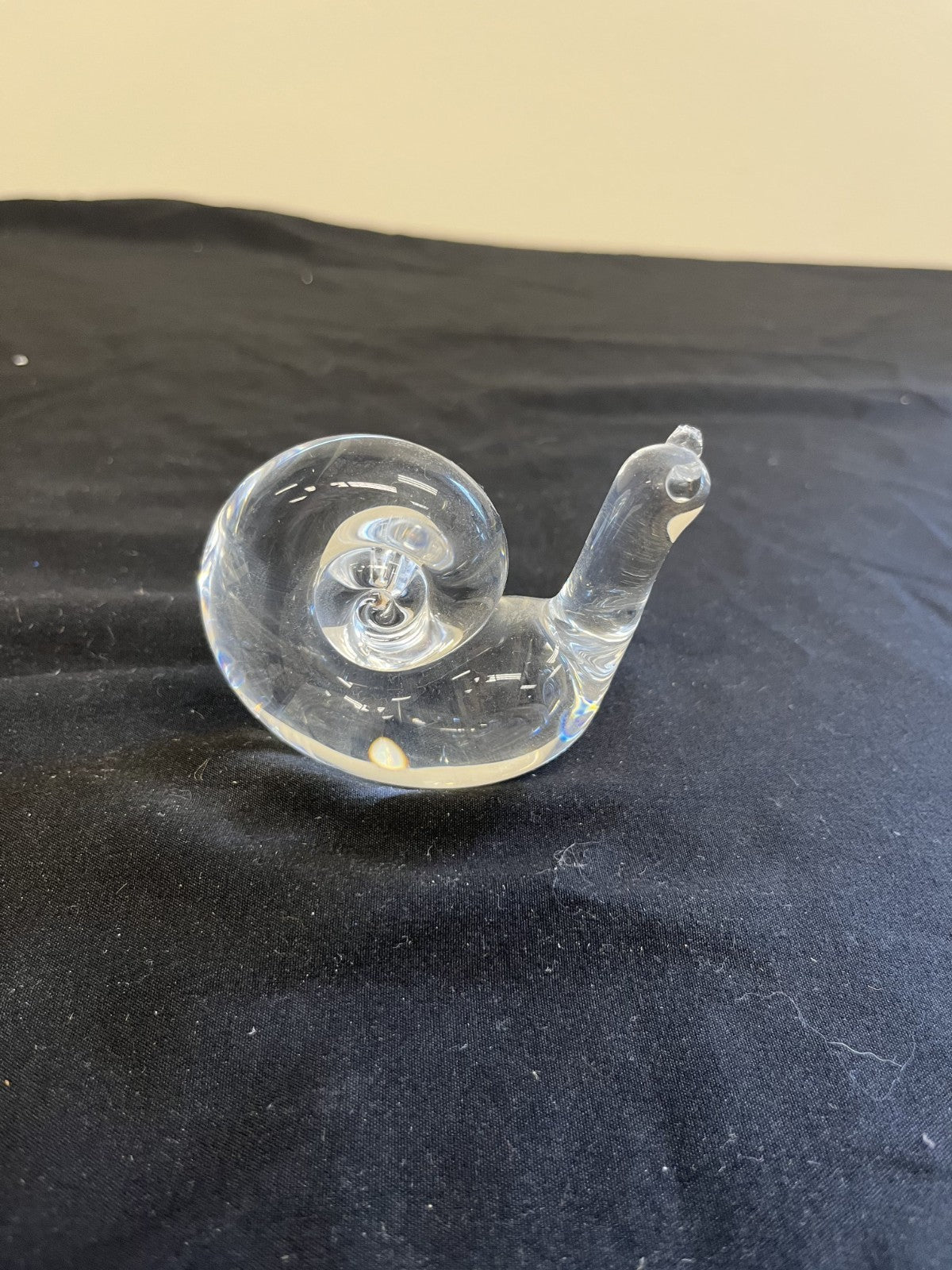 Vintage Steuben Stamped Crystal Snail Paperweight Broken Tentacles