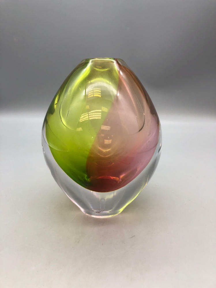 handblown rainbow bud vase