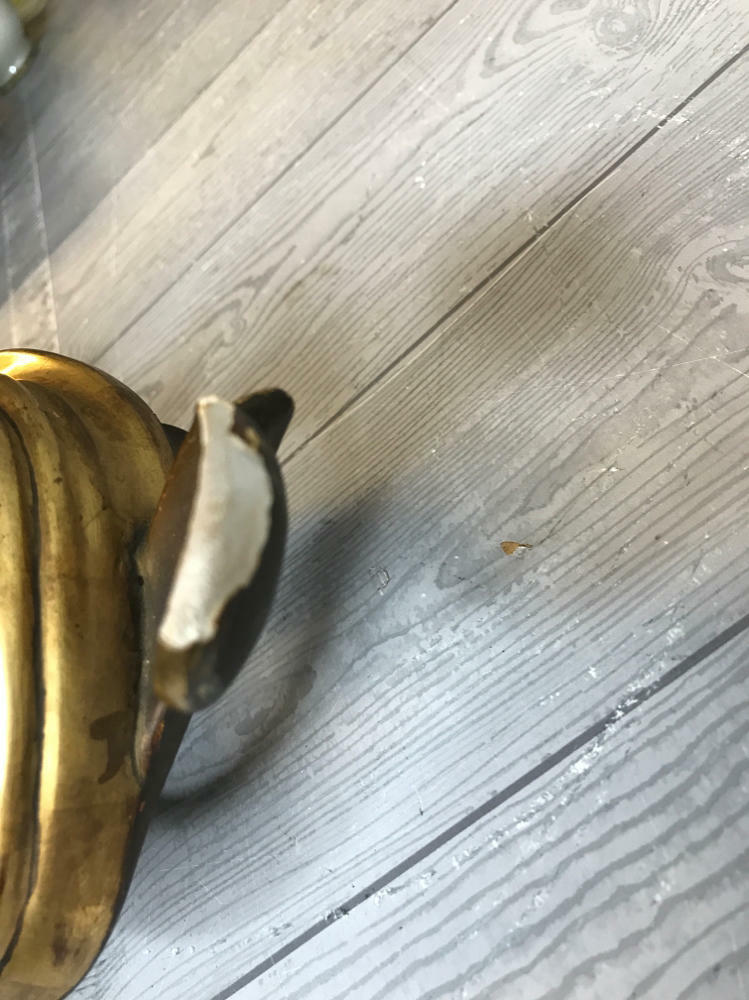 Westerstrand Swedish Hand Carved Wooden Gold Wall Hanging Clock Rococo Style - Good