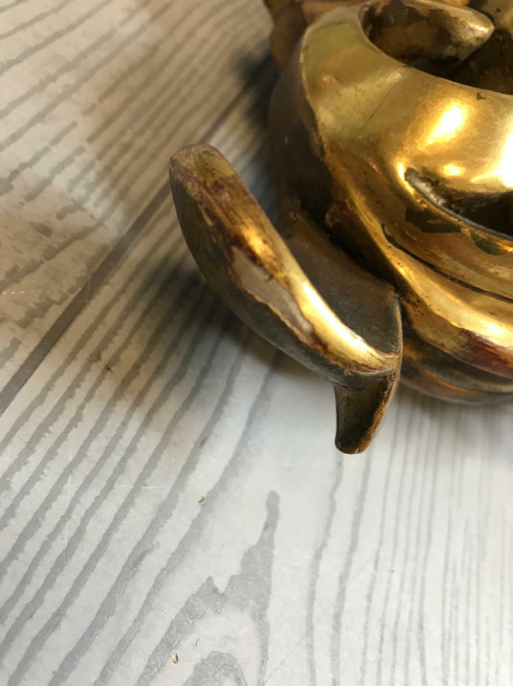 Westerstrand Swedish Hand Carved Wooden Gold Wall Hanging Clock Rococo Style - Good