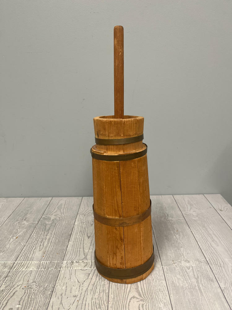 Vintage Wooden Butter Churn Cream Agitator Dasher Wood and Metal