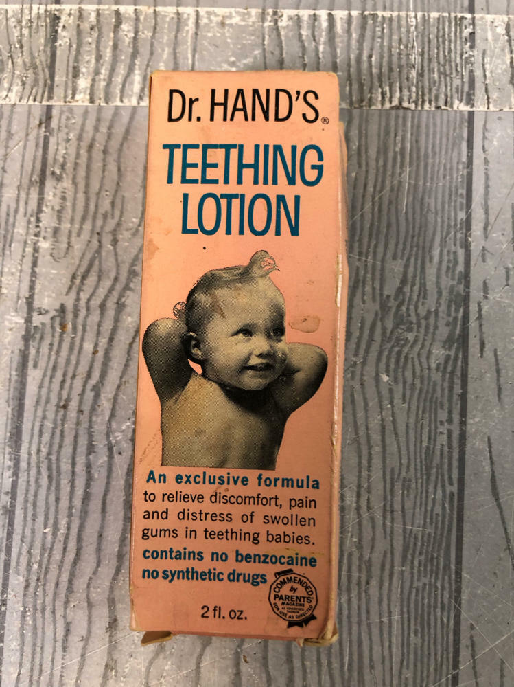 Vintage Advertising Dr. Hand's Teething Lotion Bottle Still in Box