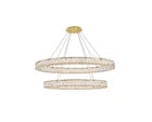 Elegant Lighting Monroe 2 Light 41" Wide LED Crystal Ring Chandelier In Box