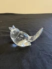 Vintage Steuben Stamped Crystal Song Bird Paperweight Glass Clear Figurine