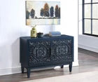 Riley 2-Door TV Console Entryway Table, Navy Blue