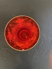 Vintage 14" Venetian Style Ruby Red Gold Gilding Hand Painted Glass Vase