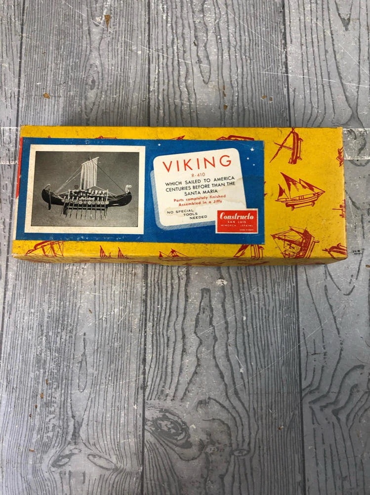 Vintage Constructo Viking Long Ship Model Kit (R-410) Spain in Original Box
