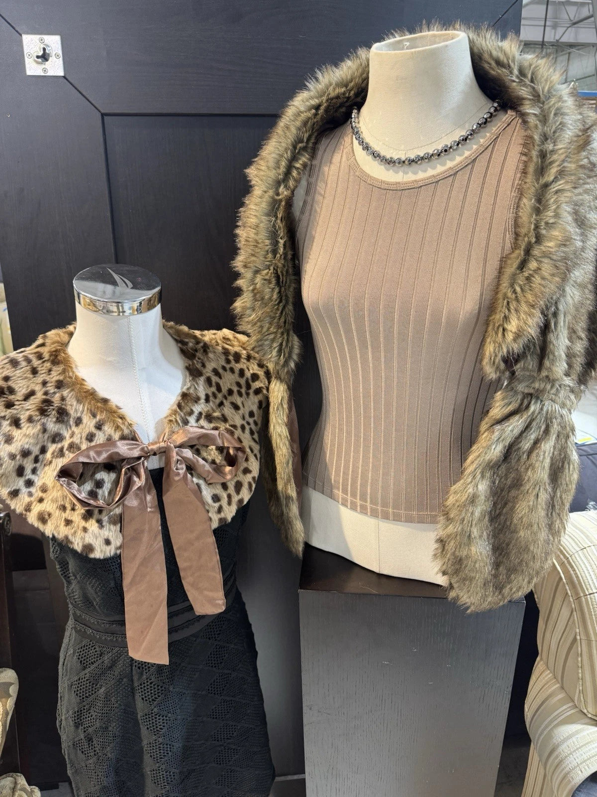 Lot of 3 BRAND NEW Faux Fur Scarves & Wraps Variety of Styles, Patterns, & Color