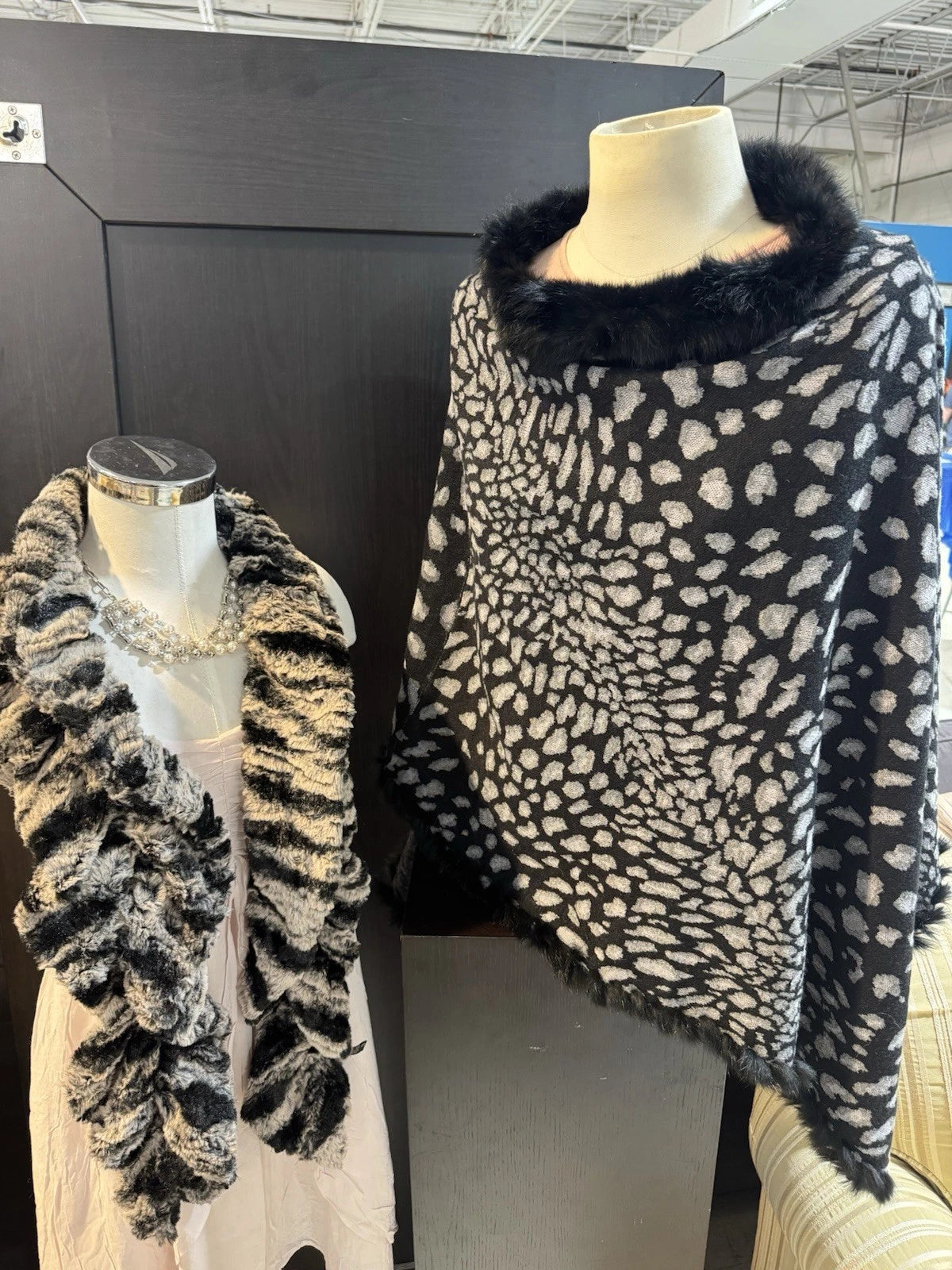 Lot of 3 BRAND NEW Faux Fur Scarves & Wraps Variety of Styles, Patterns, & Color