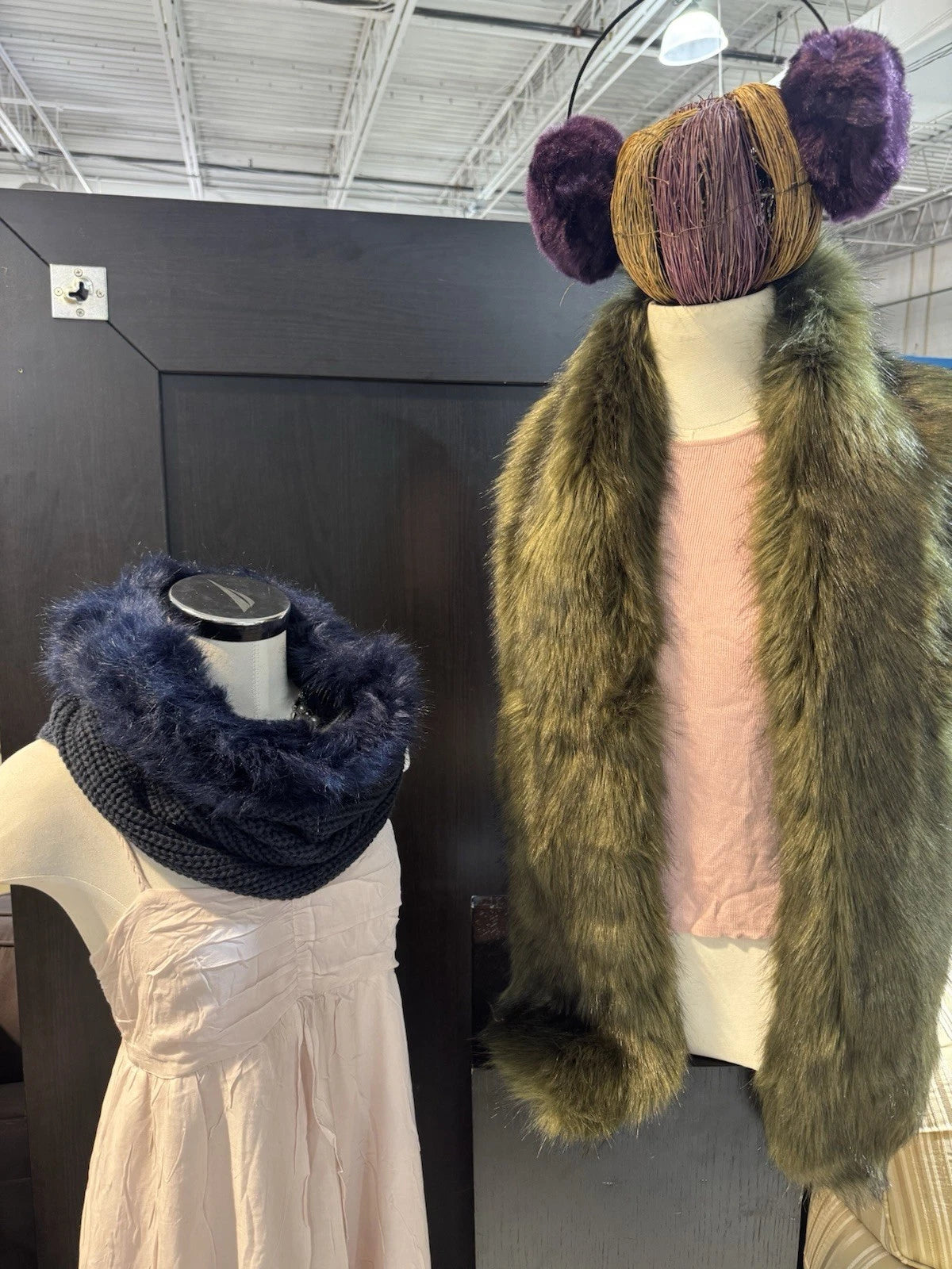 Lot of 3 BRAND NEW Faux Fur Scarves & Wraps Variety of Styles, Patterns, & Color