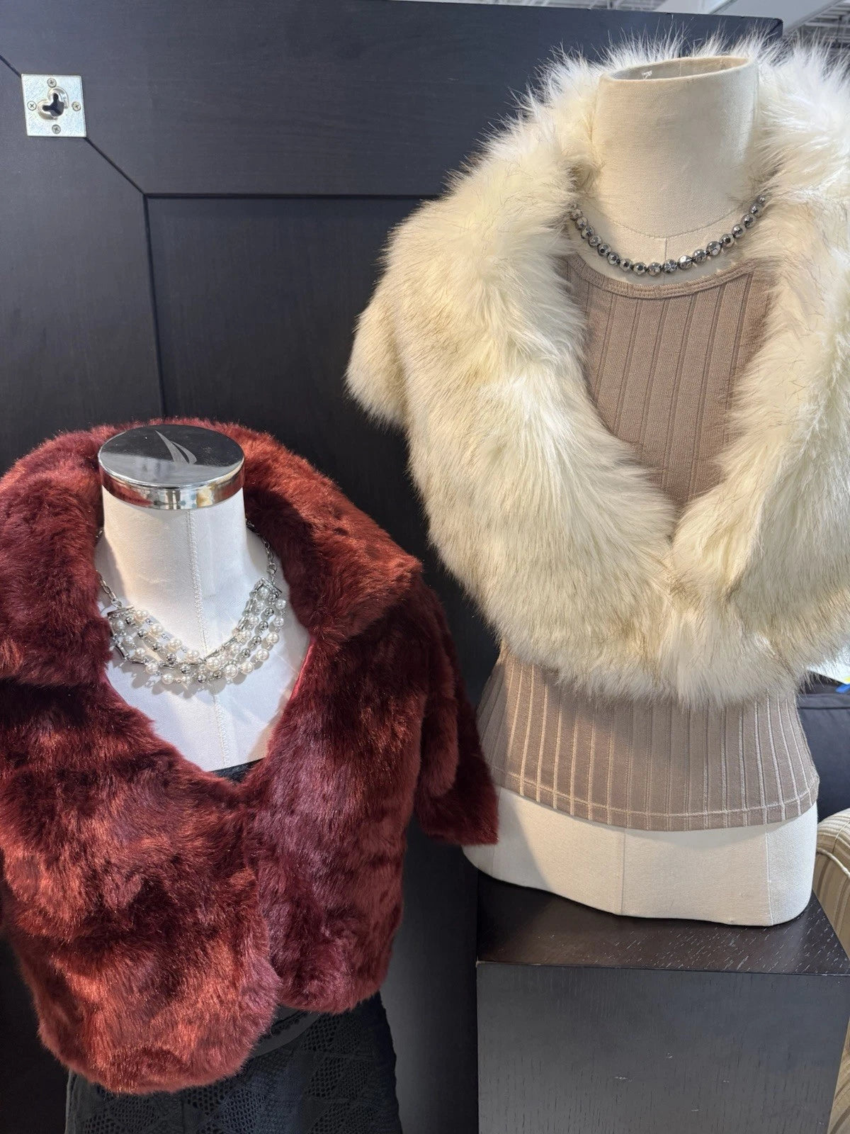 Lot of 3 BRAND NEW Faux Fur Scarves & Wraps Variety of Styles, Patterns, & Color