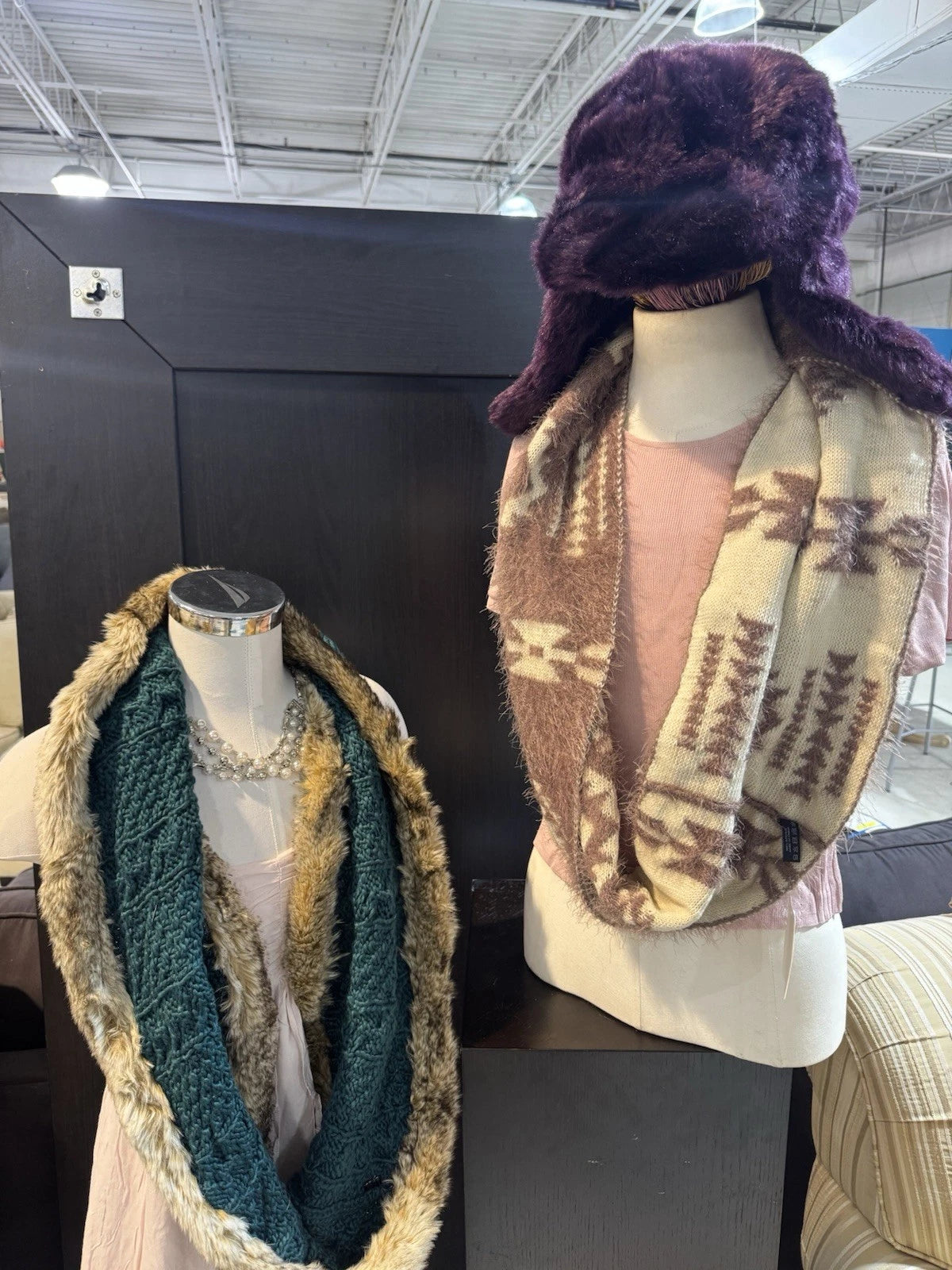 Lot of 3 BRAND NEW Faux Fur Scarves & Wraps Variety of Styles, Patterns, & Color