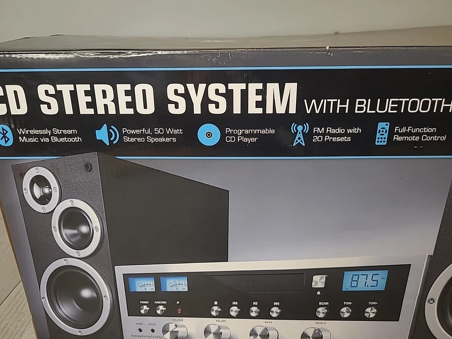 Innovative Technology ITCDS5000 Classic CD Stereo System with Bluetooth - Silver