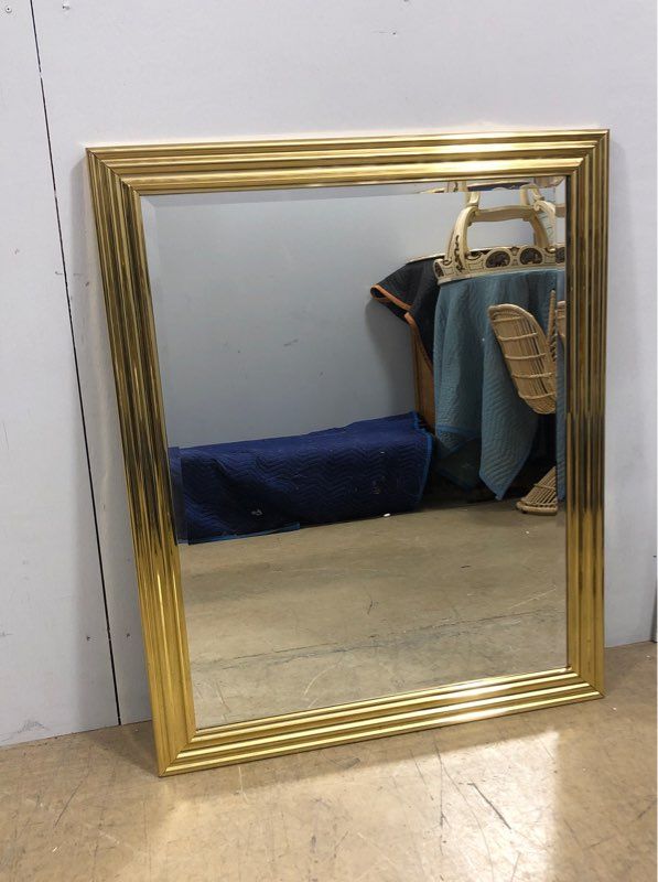 Large Gold Vintage Italian Style Mirror - Metal Frame - 38.5" H x 30" L