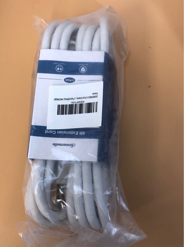 6 Foot 3 Prong Indoor Extension Cord - 2 Pack