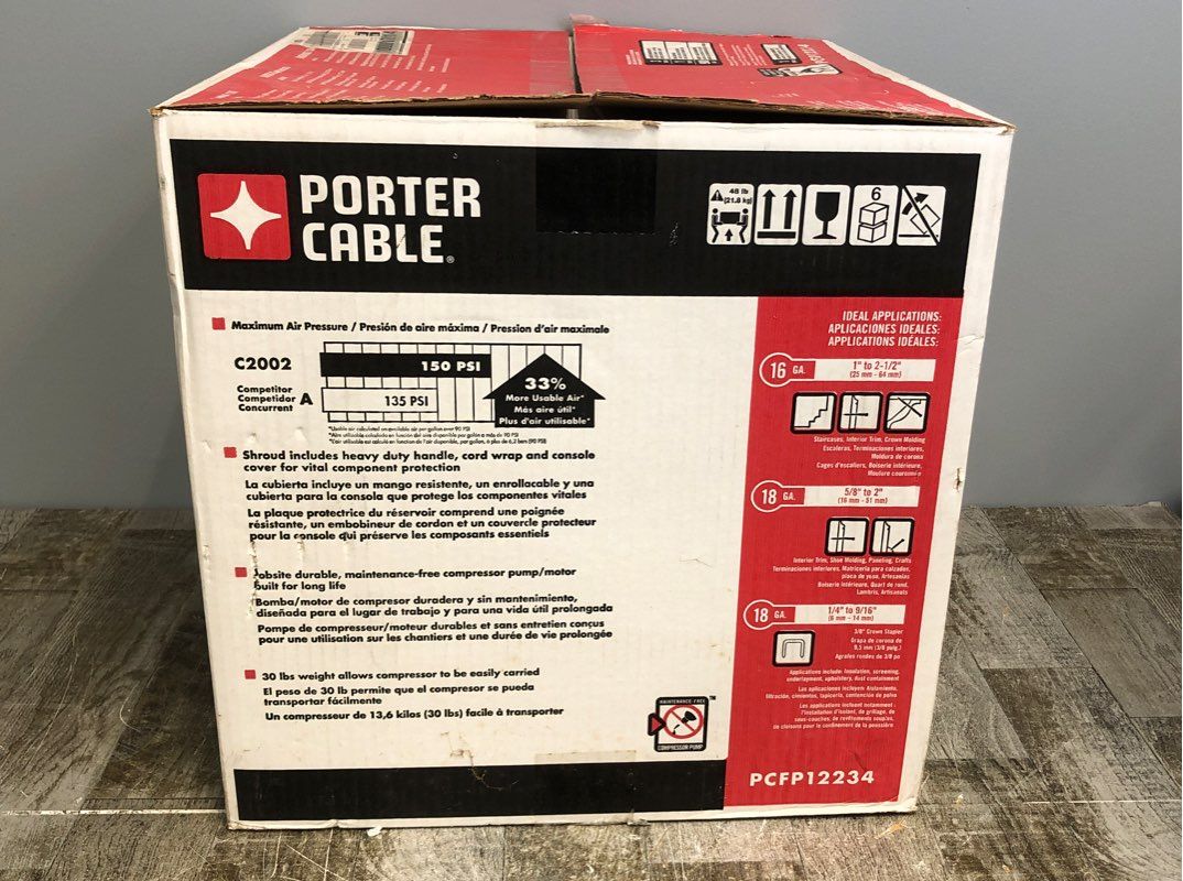 Porter Cable 6 Gal Oil-Free Pancake Compressor Value Kit With Nail Gun & Stapler