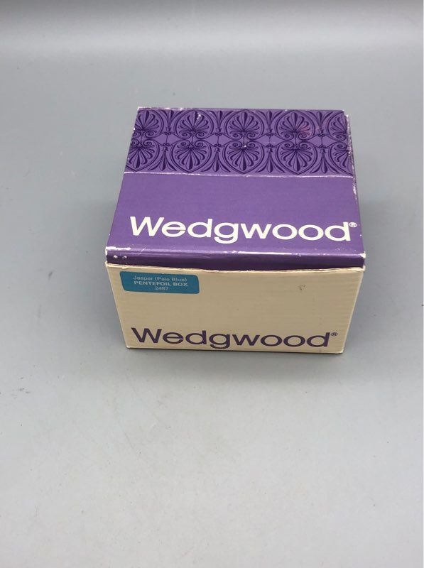 Vintage Wedgwood Blue Jasperware Lidded Trinket Box “Chariot” - In Original Box