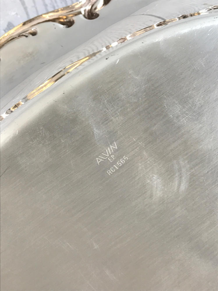 Vintage International Silver Plate Metal Kitchen Dishes- 2 Trays & 1 Butter Tray