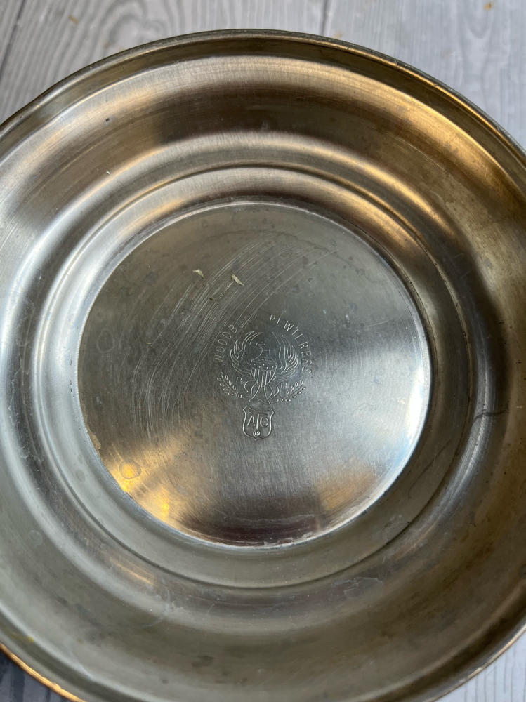 Vintage Woodbury Pewters Footed Bowl Connecticut USA Kitchen Collectible