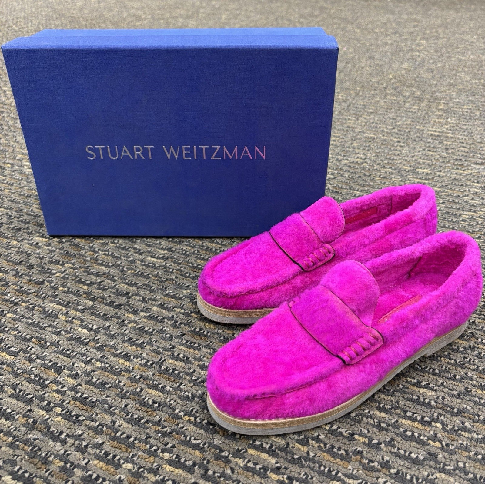 Stuart Weitzman Bromley Loafers In Vibrant Flamingo Pink Size 4