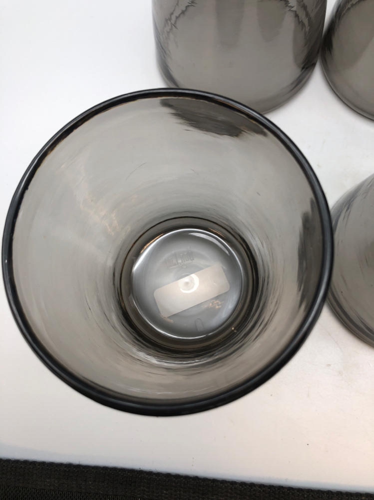 Set of 10 Bon Chef Plastic Cups 14 Oz. 3-1/2" Dia. X 4-1/4"H Smoke Gray Black
