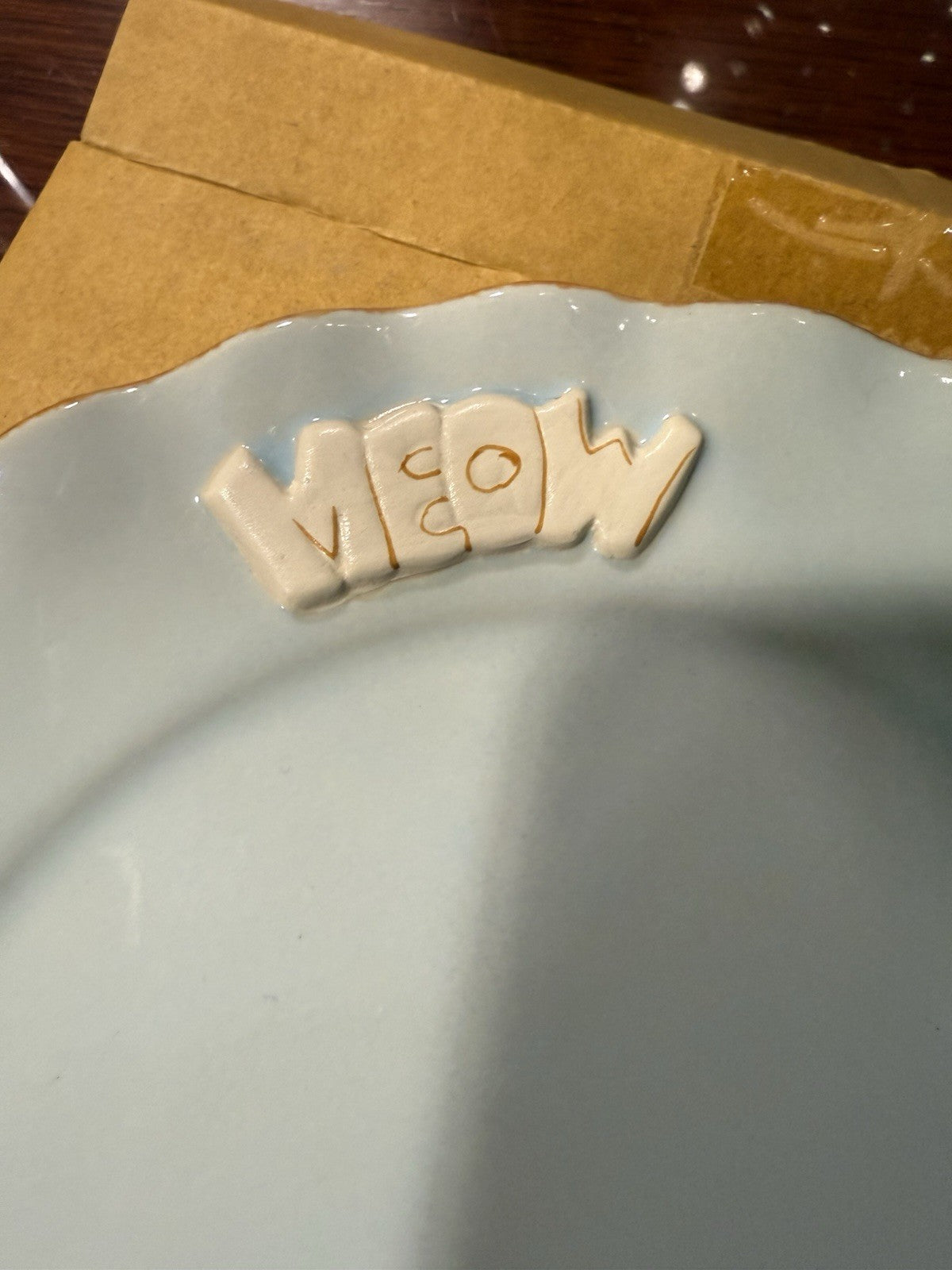 Cat Whisker Plate in Sky Blue by Carmel Ceramica