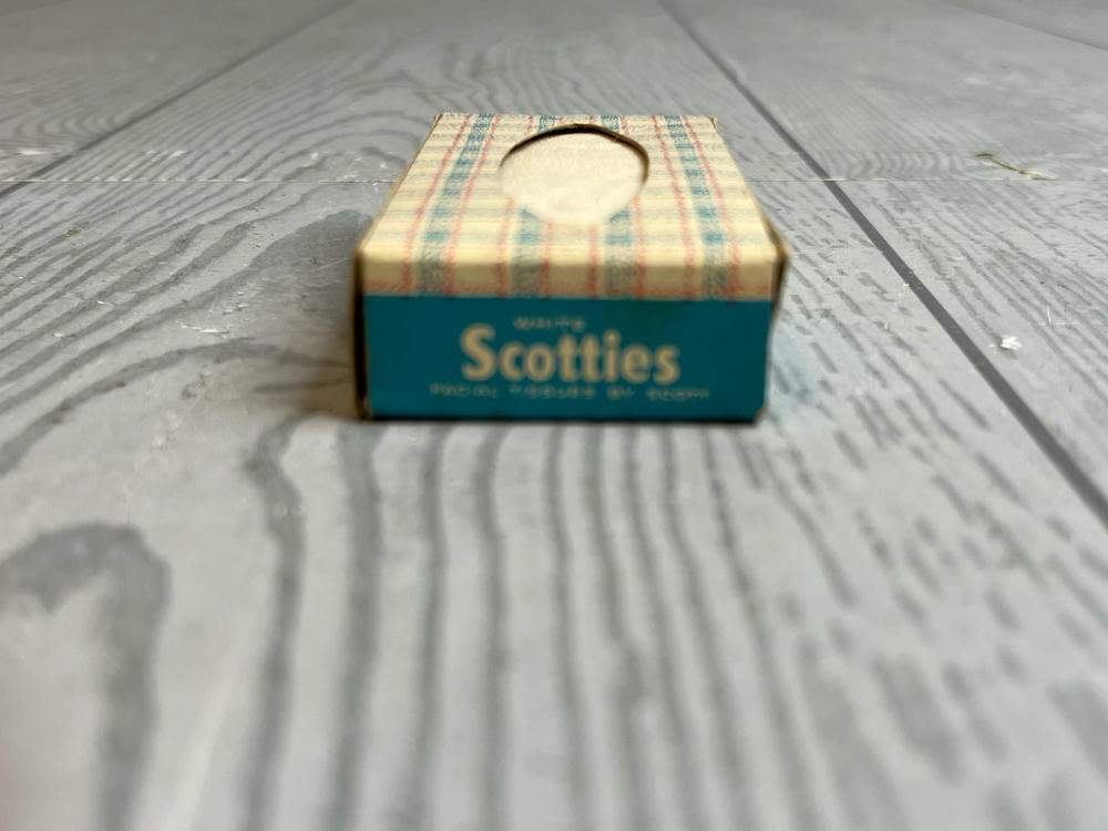 Vintage 1950s Funnel Box of Scotties Tissues Pretend Doll Size Play Set