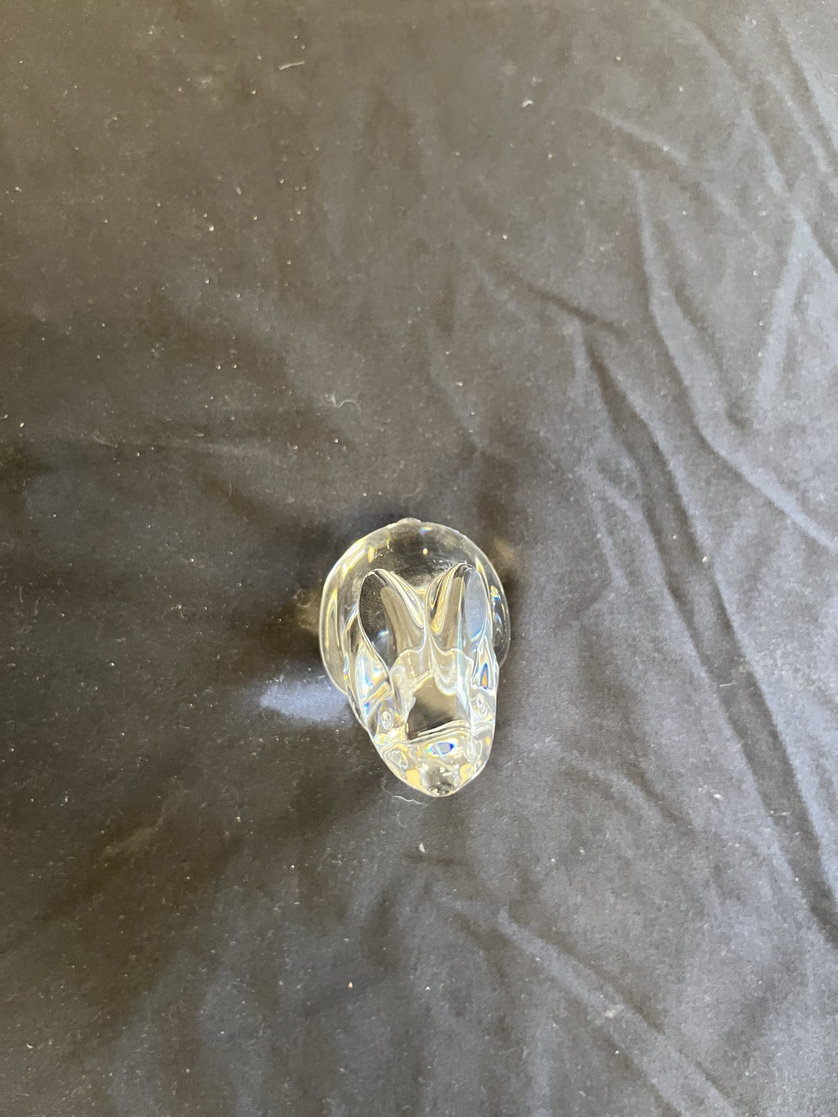 Vintage Baccarat Stamped Standing Crystal Bunny Rabbit Figurine