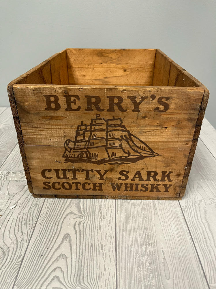 Vintage Wooden Crate for Berry Bros. & Rudd Ltd., Cutty Sark Whisky, Scotland