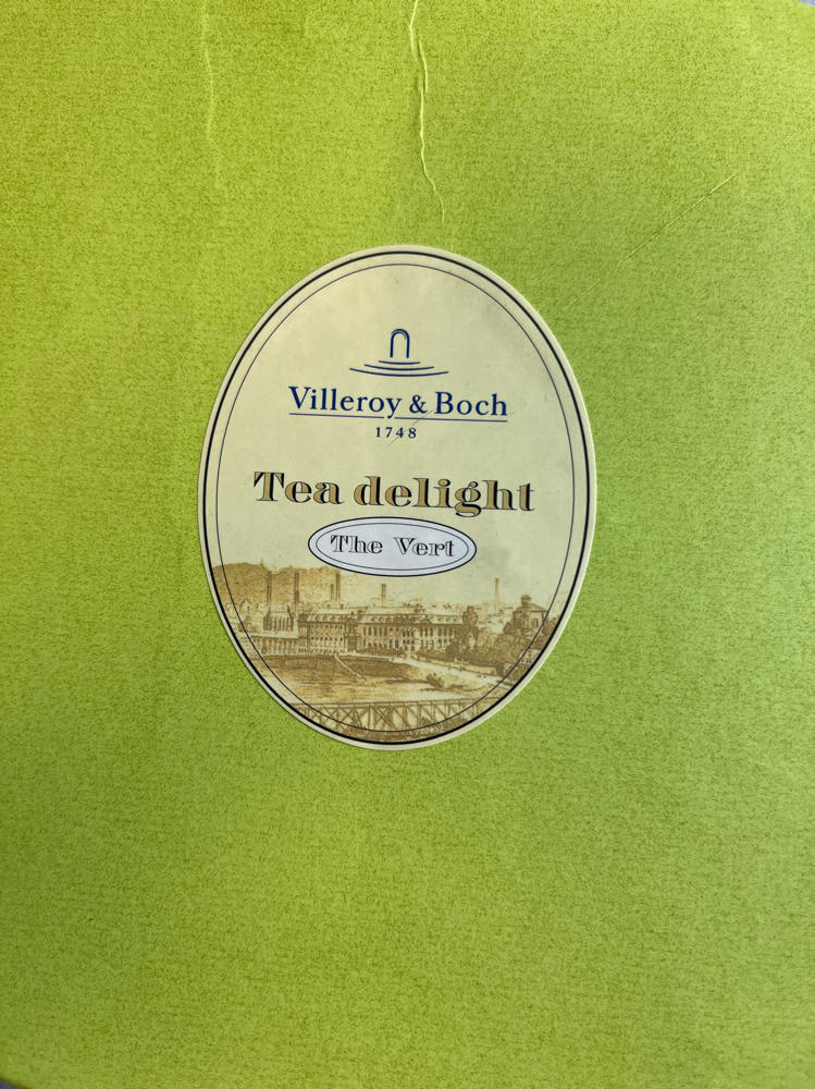 Villeroy & Boch Tea Delight Lime Green with Brass Branch Handle in Original Box